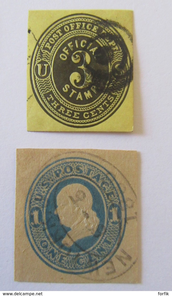 Etats-Unis / USA - Petit lot de timbres oblitérés avant 1900 dont 2 entiers découpés