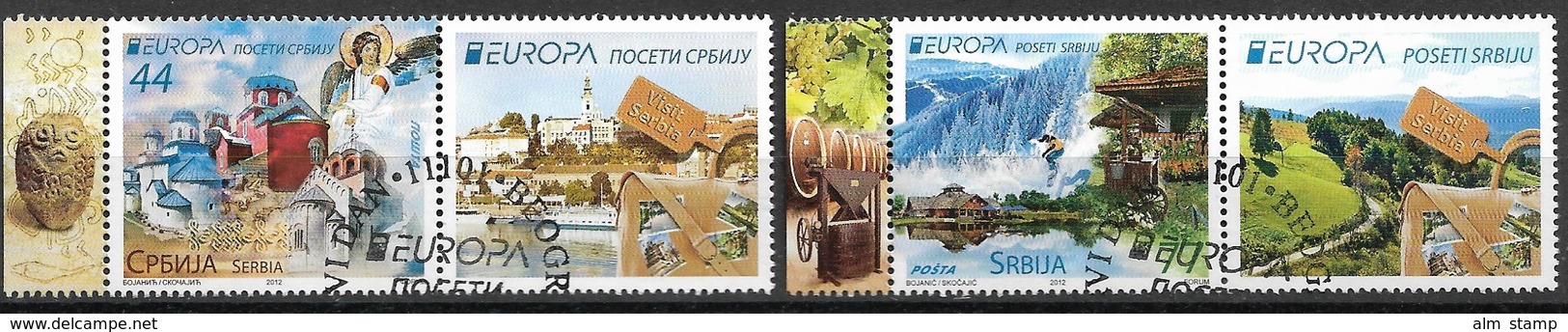 2012 Serbien  Serbia  Mi. 464-5 Used  Europa : Besuche - 2012