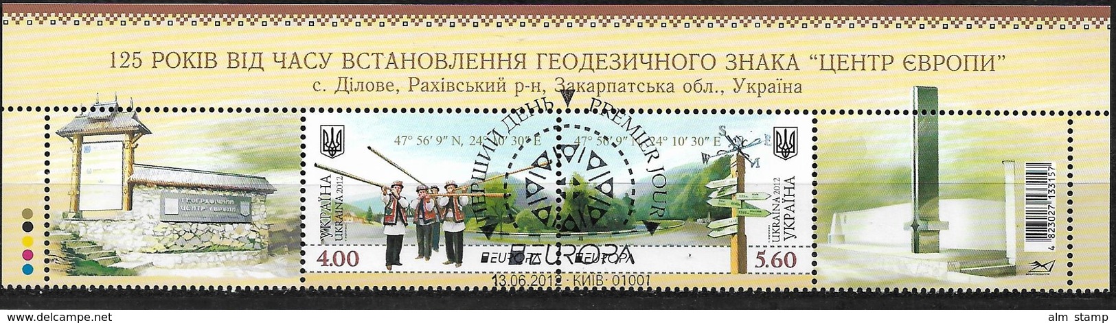 2012 Ukraine  Mi. 1249-50 Used  Bloc Stamp Europa : Besuche - 2012