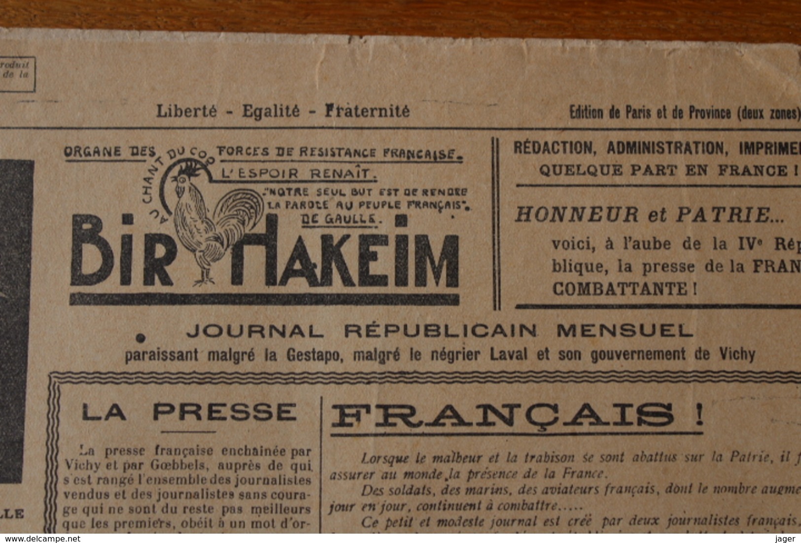 WWII  5 Journaux Ou Tracts Clandestins Resistance - Documents