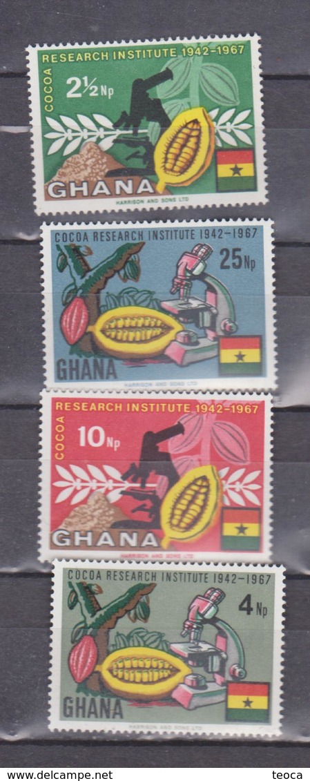 GHANA 1967, COCOA RESEARCH INSTITUTE,  , SET 4V. MNH - Ghana (1957-...)