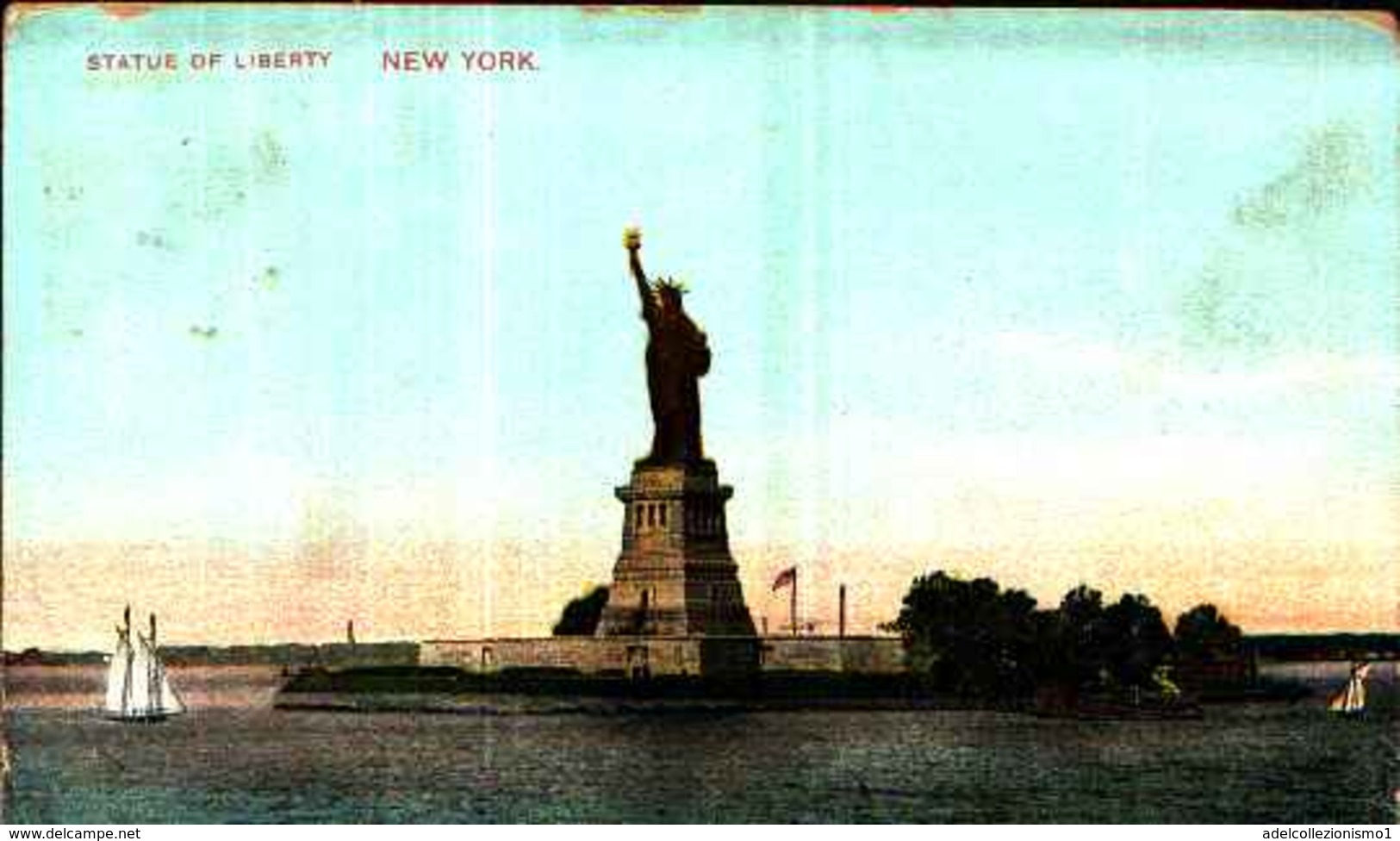 4450)  Cartolina Di New York- Statue Of Liberty -viaggiata 1910 - Statua Della Libertà