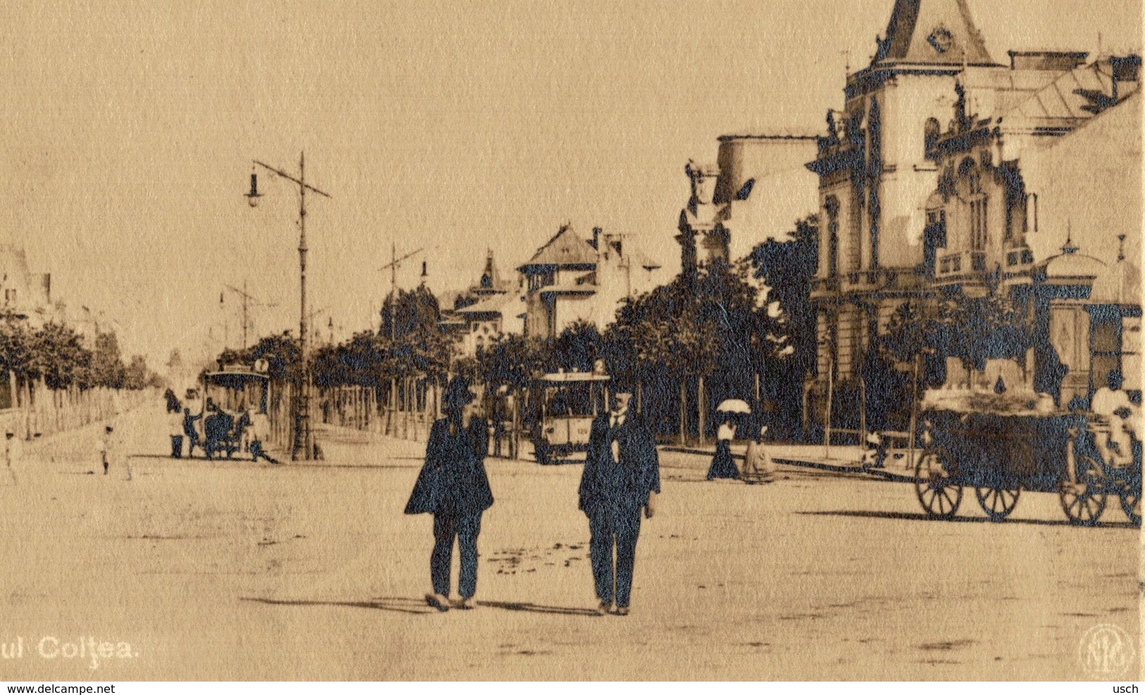 ROMANIA - BUCURESTI, Bulevardul Coltea, Real Photo Postcard - 1911 - Roemenië