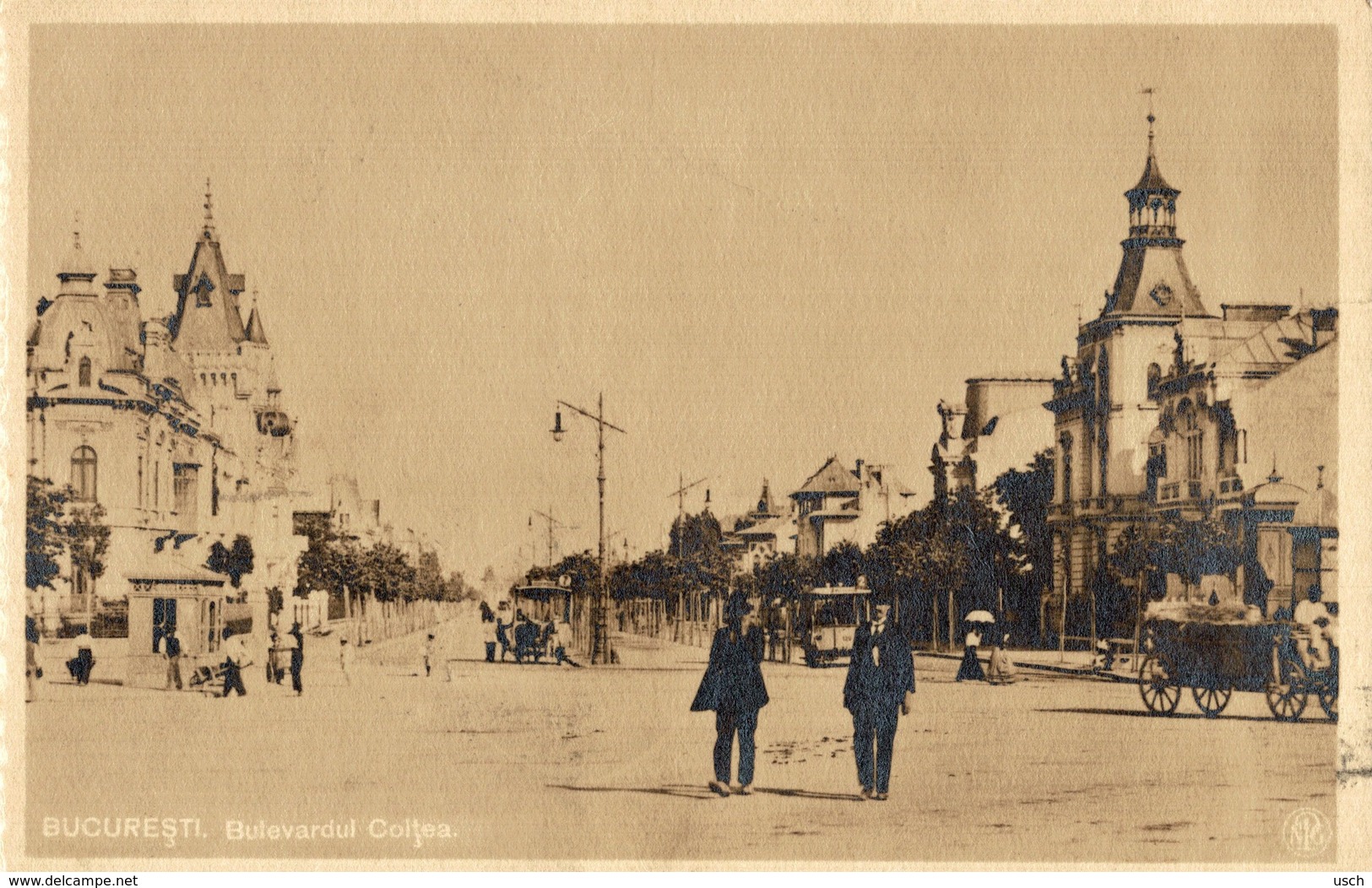 ROMANIA - BUCURESTI, Bulevardul Coltea, Real Photo Postcard - 1911 - Roumanie