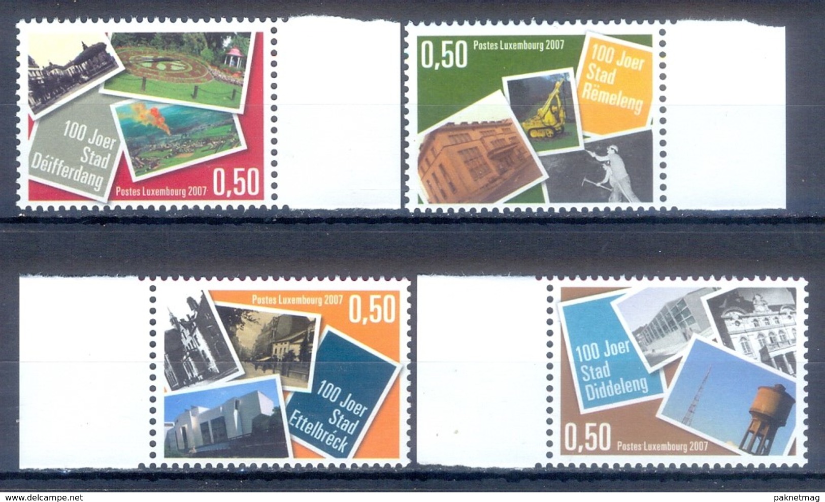 D23- LUXEMBURG LUXEMBOURG 2007. SERIES 100 YEARS OF CITY LAW FOR DIFFERDINGEN, ETTELBRUCK. - Unused Stamps