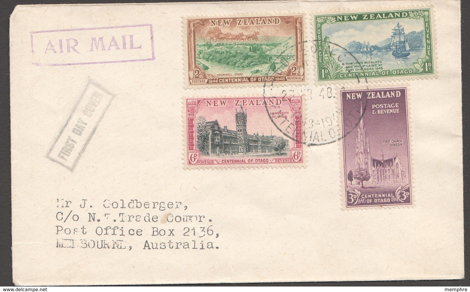 1948  Otago Centennial  FDC - FDC