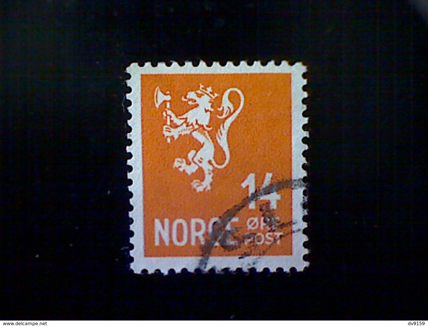 Norway (Norge), Scott #194, Used (o), 1941, Lion Rampant, 14ø, Deep Orange - Used Stamps