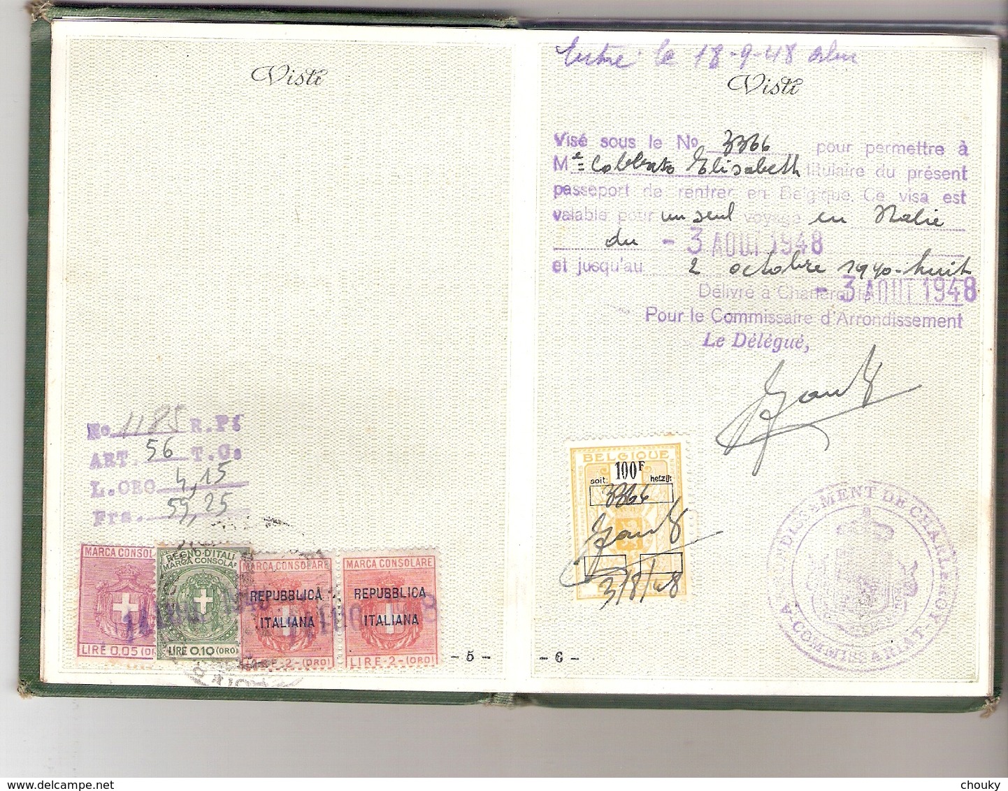 Passeport Italien (1948) - Ohne Zuordnung