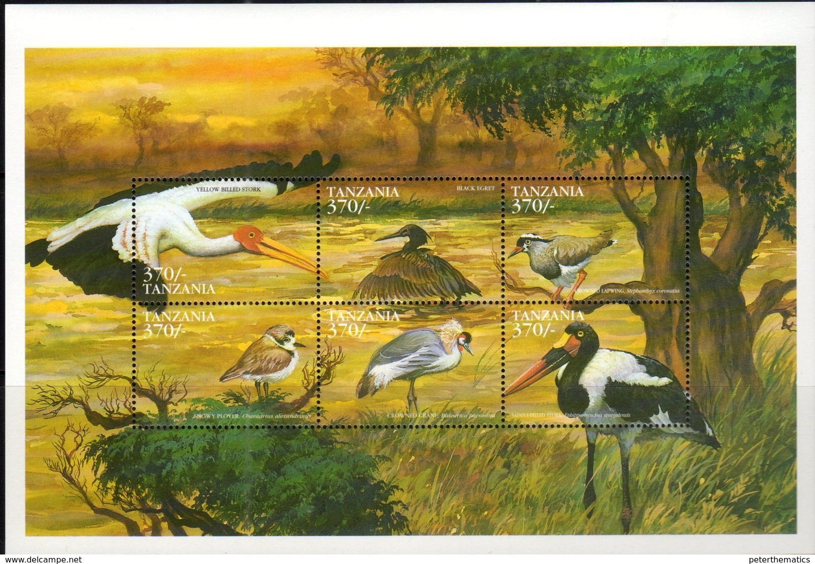 TANZANIA, MNH,BIRDS,STORKS, CRANES,  PLOVERES,   SHEETLET - Storks & Long-legged Wading Birds