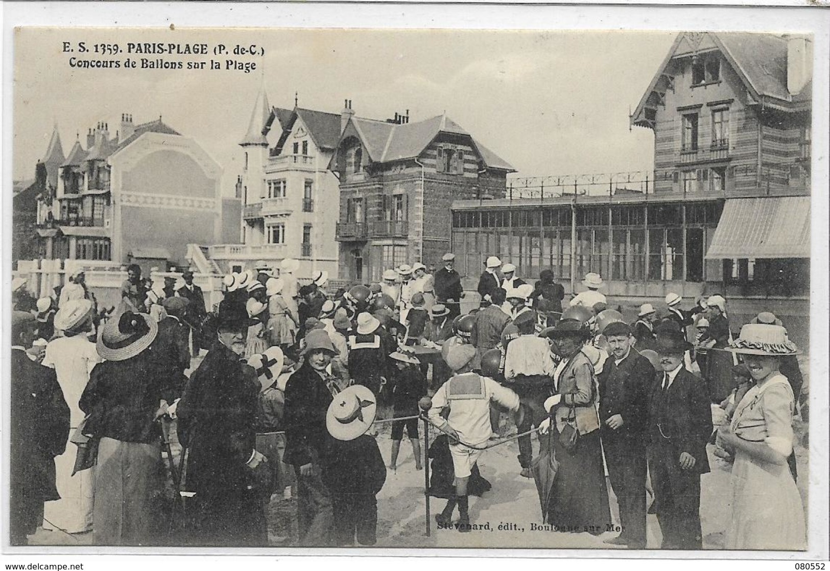 62 PARIS-PLAGE . Concours De Ballons Sur La Plage  , édit ,: E S , écrite En 1916 , état SUP - Le Touquet