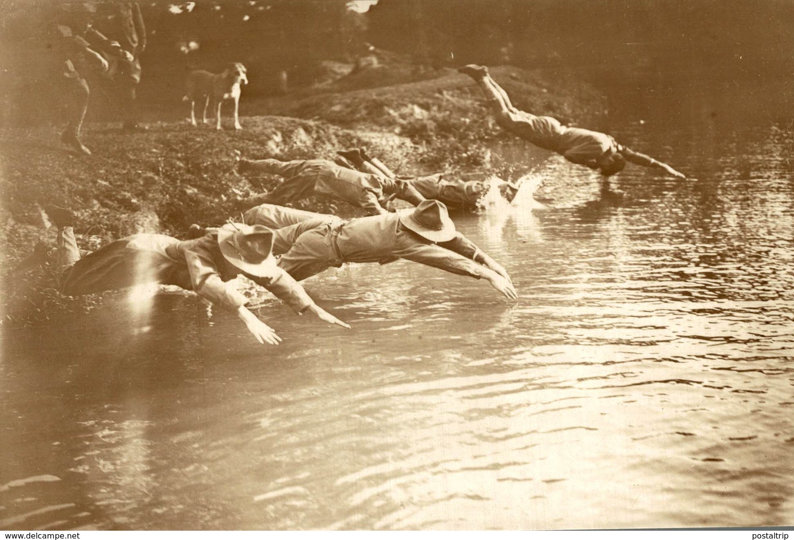 HARDY BOY SCOUTS LEARN TO SWIM  OF NORWOOD SCOUTING JAMBOREE  SCOUTISME 16*12CM Fonds Victor FORBIN 1864-1947 - Unclassified