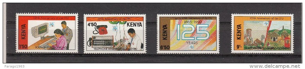 1990 Kenya ITU Computers Telephones Complete Set Of 4 MNH - Kenia (1963-...)