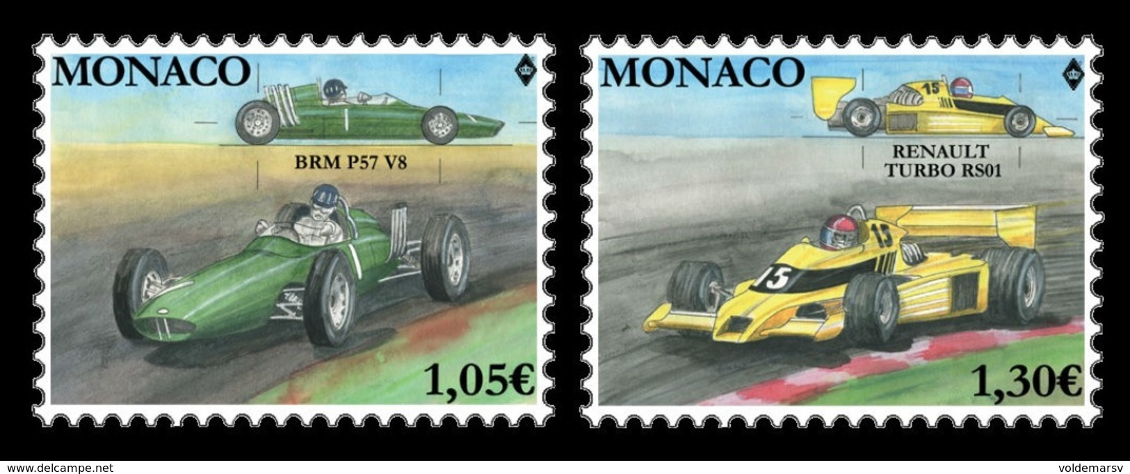 Monaco 2019 Mih. 3426/27 Formula 1. Legendary Race Cars BPM P57 And Renault RS01 MNH ** - Unused Stamps