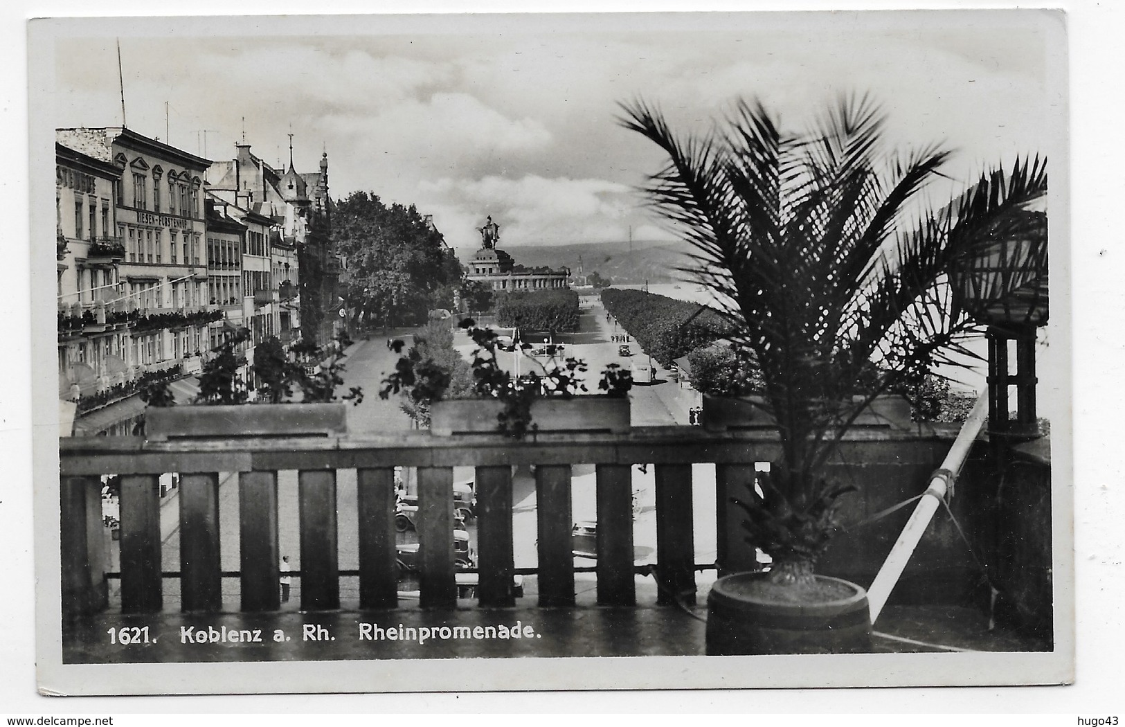 (RECTO / VERSO) KOBLENZ - N° 1621 - RHEINPROMENADE - BEAU TIMBRE ET CACHET - FORMAT CPA VOYAGEE - Koblenz