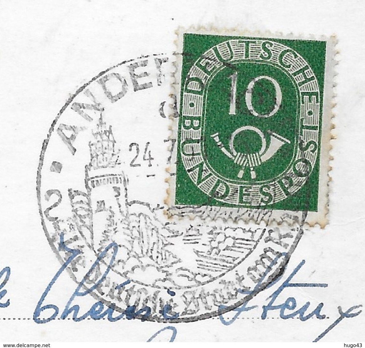 (RECTO / VERSO) KOBLENZ - N° 1621 - RHEINPROMENADE - BEAU TIMBRE ET CACHET - FORMAT CPA VOYAGEE - Koblenz