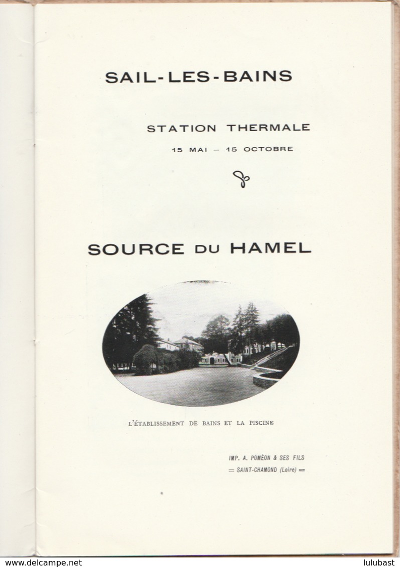 Sail Les Bains ( Loire) Guide De La Station-thermale. (32p.) Les Vertus De La Source Du Hamel- Nombreuses Illustrations. - Dépliants Touristiques