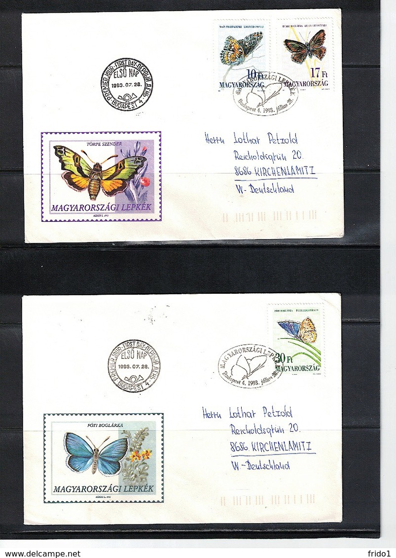 Hungary / Ungarn 1993 Butterflies Interesting Cover FDC - Schmetterlinge