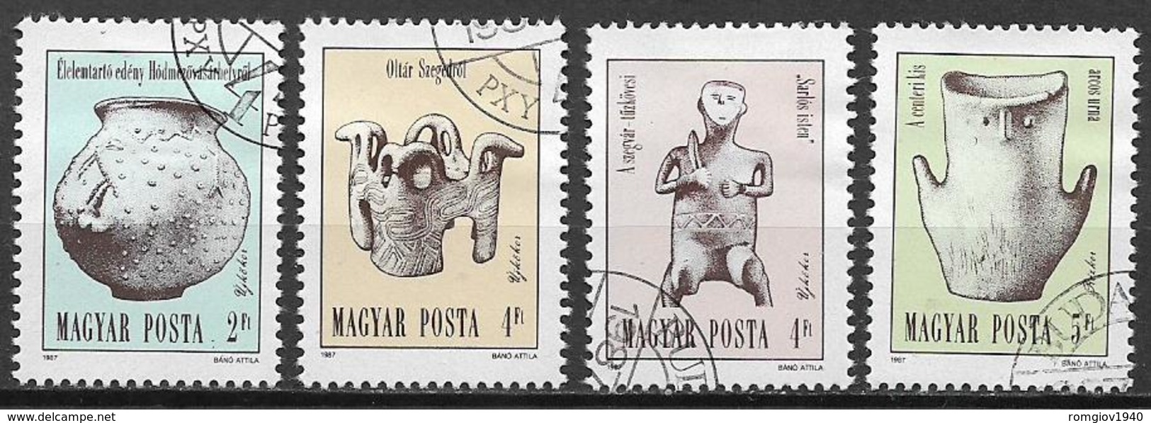 UNGHERIA 1987 OPERE D'ARTE YVERT. 3101-3104 USATA VF - Used Stamps