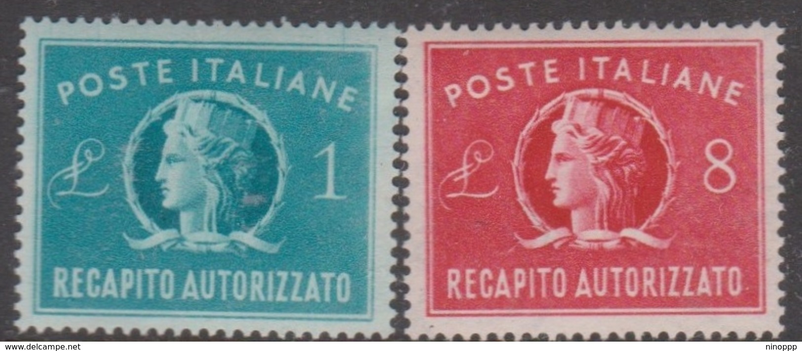 Italy AD 8-9 1947 Authorized Delivery Stamps, Mint Hinged - 1946-60: Mint/hinged