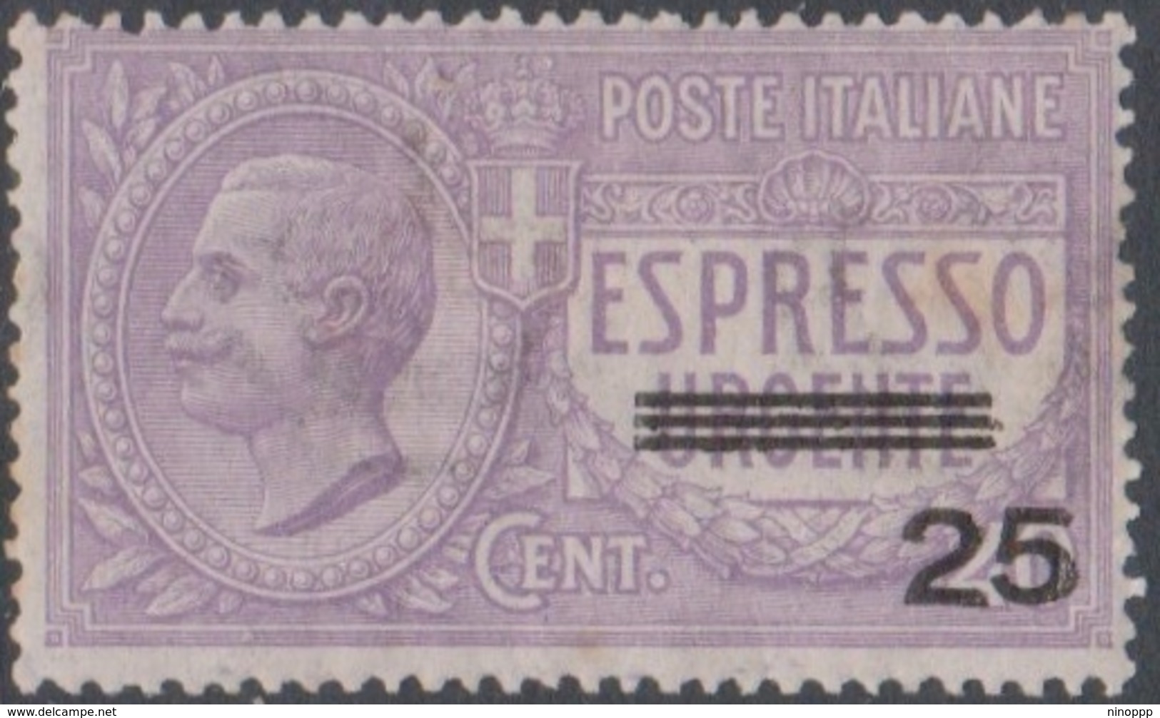 Italy E 3 1917 Special Delivery Stamp, 25c On 40c Violet, Mint Hinged - Nuevos