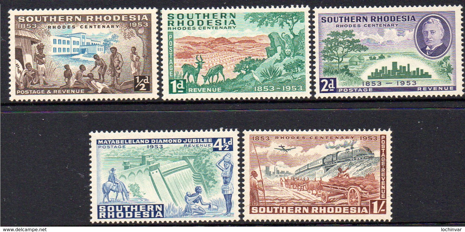 SOUTHERN RHODESIA, 1953 RHODES CENTENARY 5 MH - Autres - Afrique