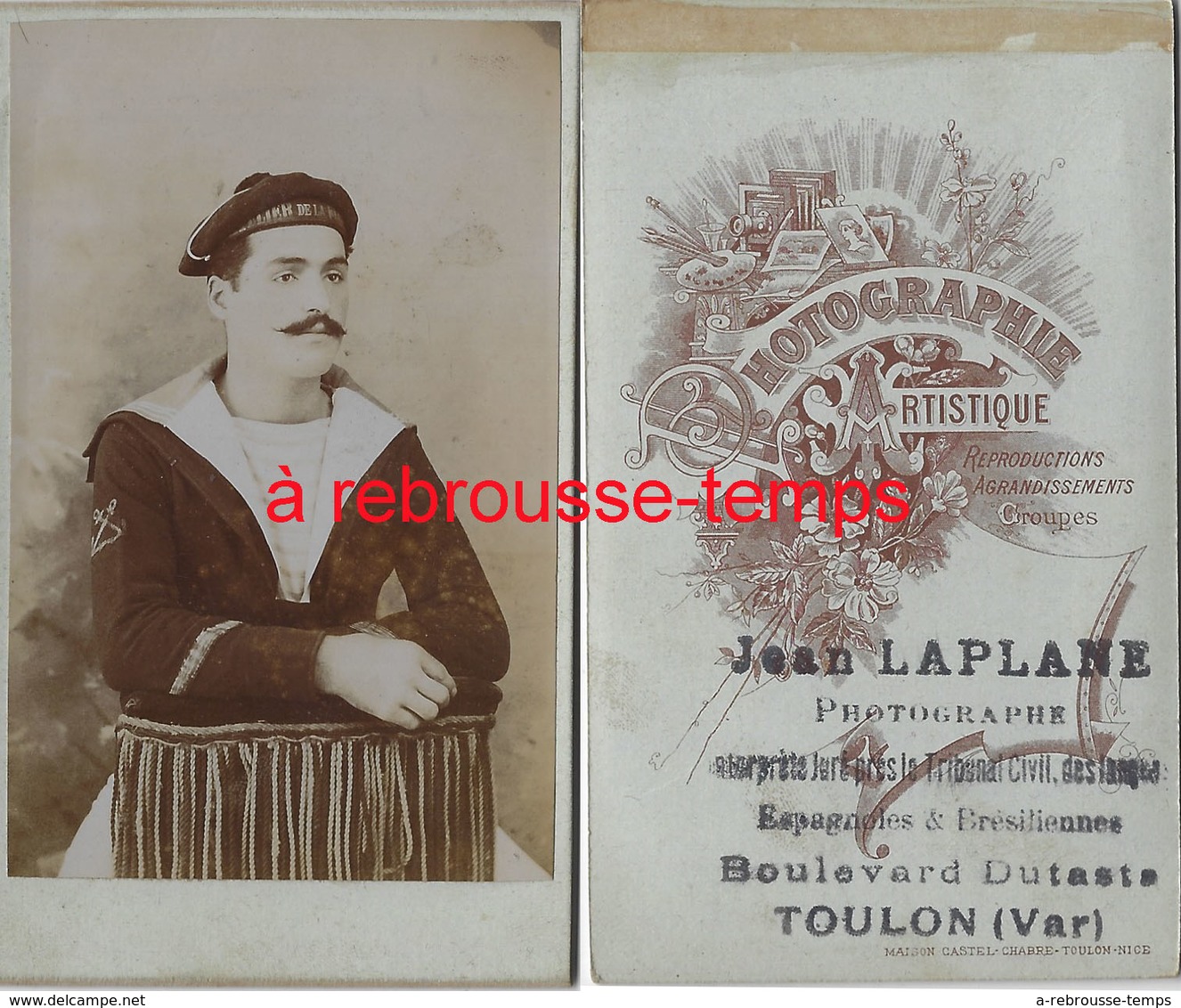 CDV Marin Voir Insigne Sur Manche-photo Jean Laplane Spécialiste Images Brésiliennes Et Espagnoles  Toulon - Guerre, Militaire