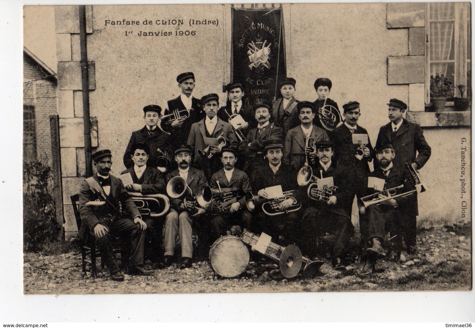 CPA CLION (36) INDRE ~ LA FANFARE DE CLION 1er JANVIER 1906 - Autres & Non Classés