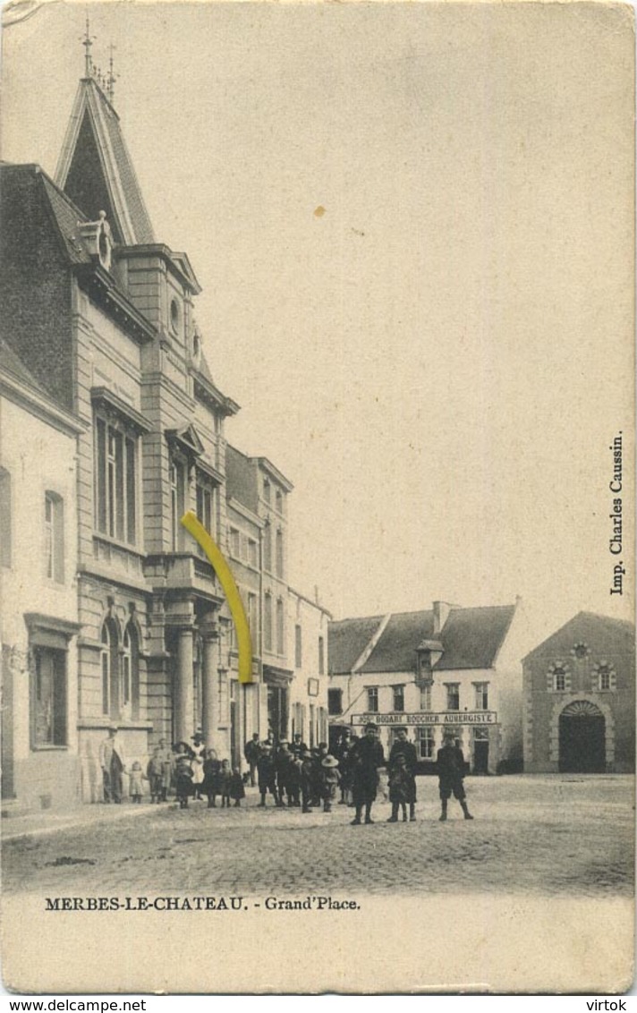 Merbes-Le-Chateau : Grand Place ( Ecrit 1904 Avec Timbre ) - Merbes-le-Château