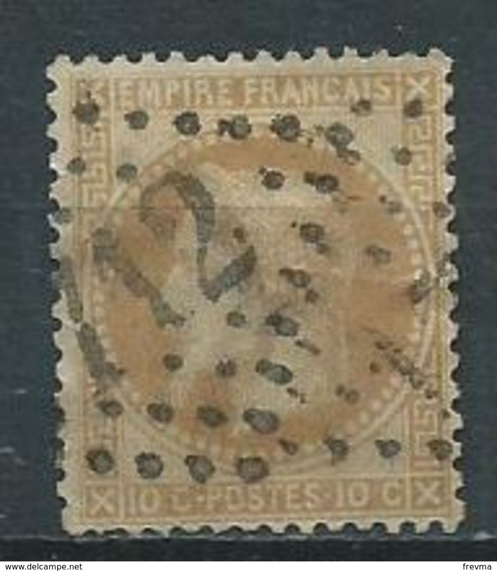 Timbre Type Napoleon III 1867 Yvt 28A Brun Clair Cachet Champagney 712 - 1863-1870 Napoléon III Lauré