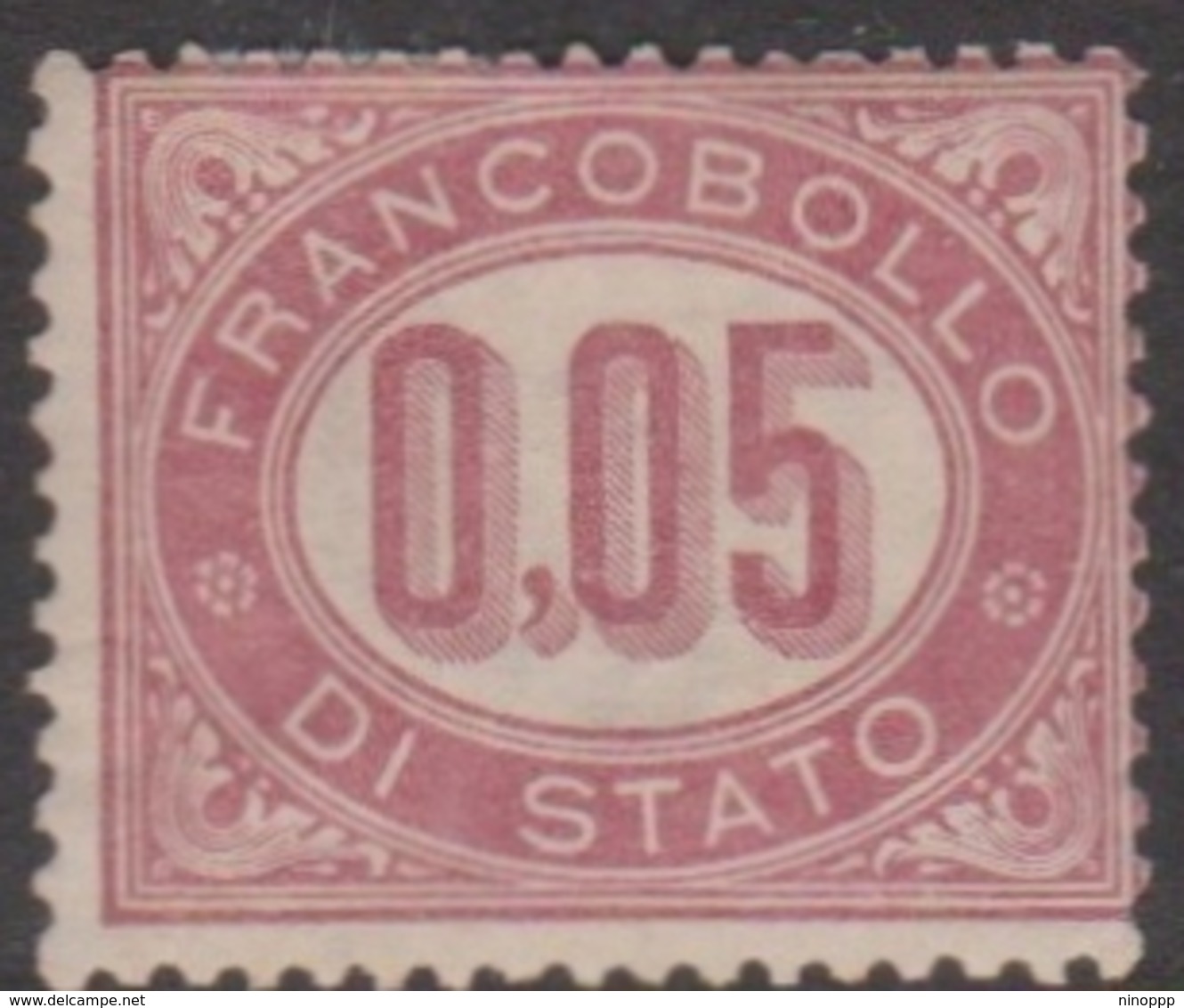 Italy O 2 1875 Official Stamp, 5 Cents Lake, Mint Hinged - Mint/hinged