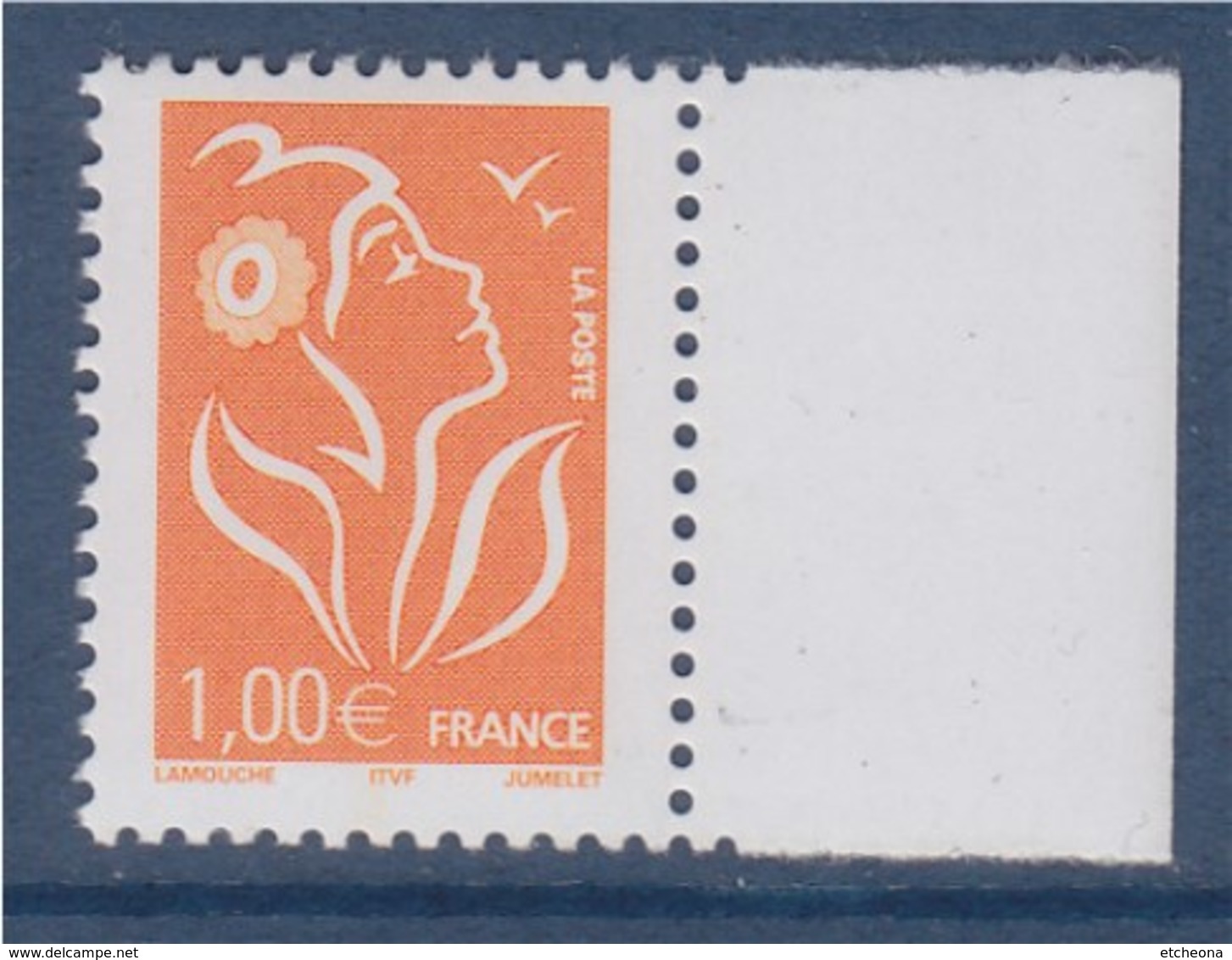 = Marianne De Lamouche ITVF 1.00€ Orange N° 3739a Neuf Gommé, Avec Bord De Feuille - 2004-2008 Marianne Of Lamouche