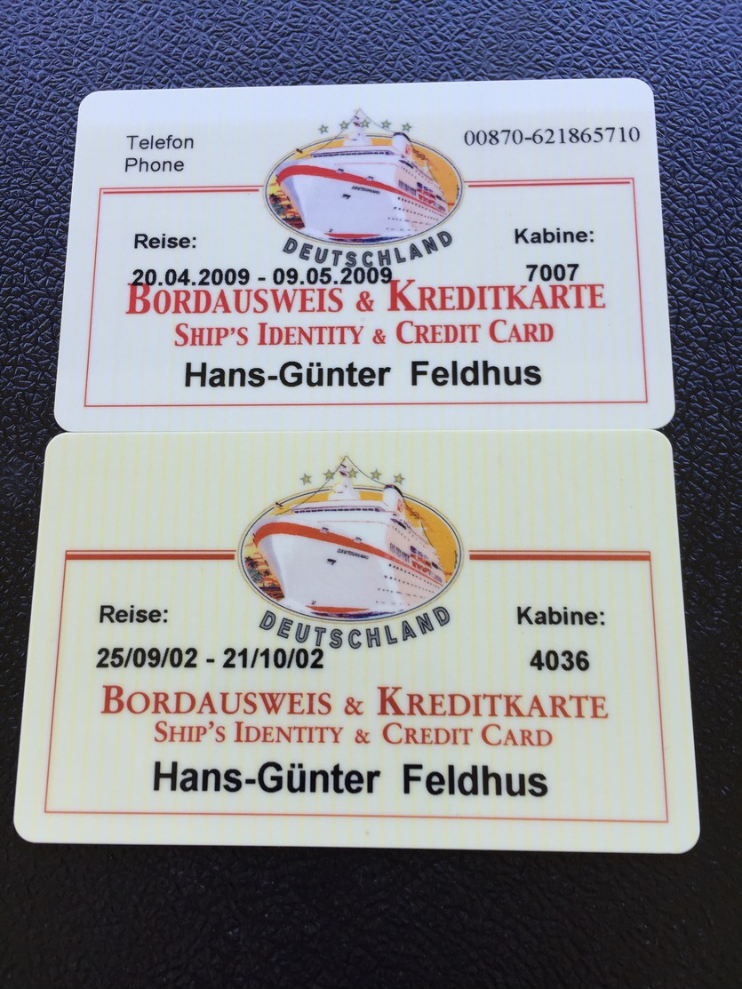 Hotelkarte Room Key Keycard Clef De Hotel Tarjeta Hotel CABIN CARD 2 Different MS DEUTSCHLAND - Unclassified