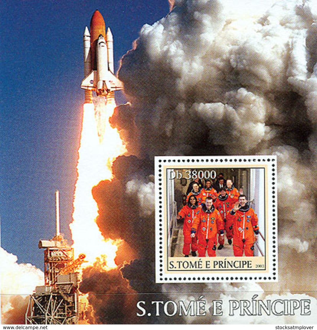 Sao Tome 2003   Shuttle “Columbia”  ,space ,astronauts - Sao Tome And Principe