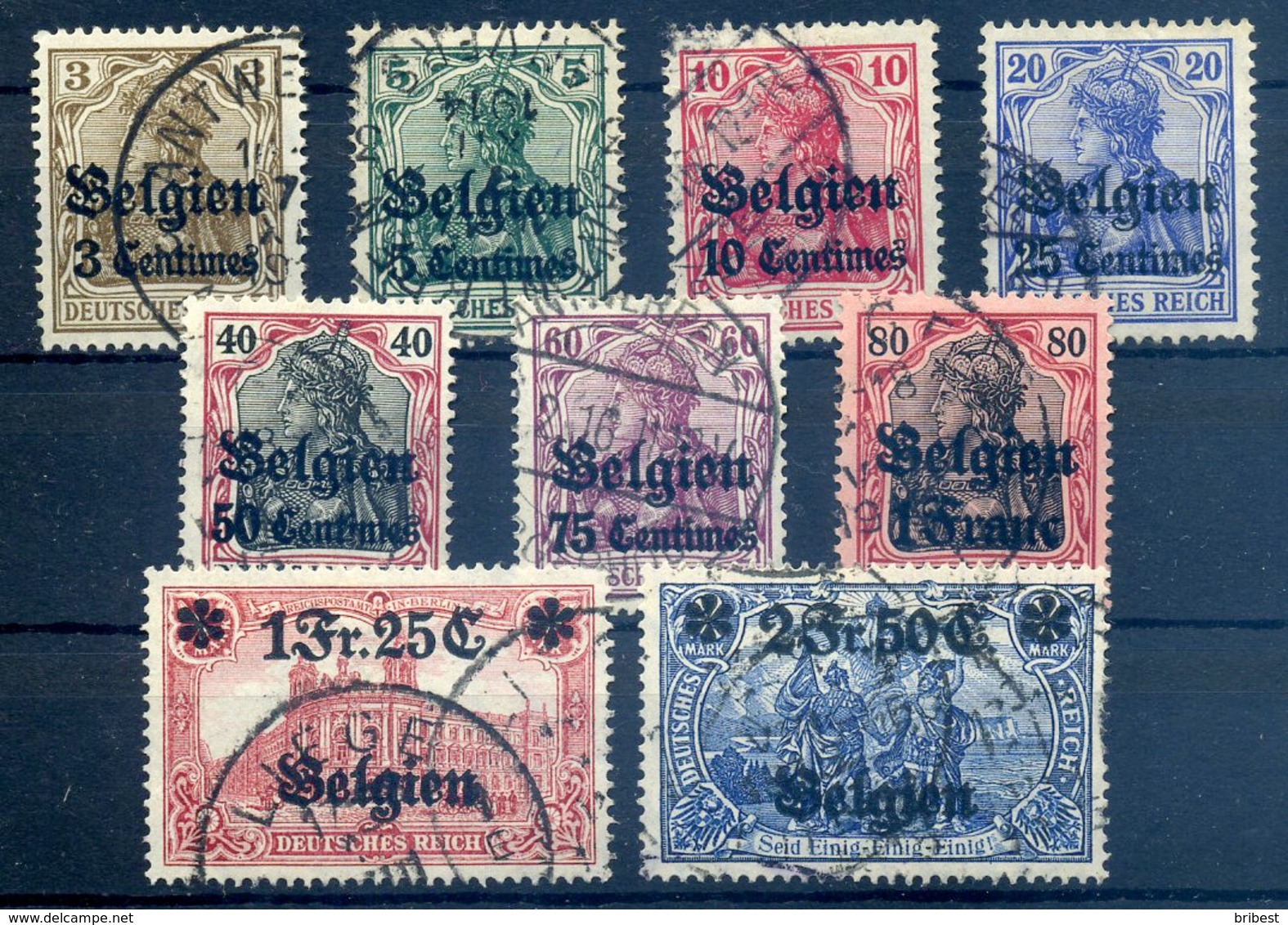 LP BELGIEN 1914, Nr. 1-9 (96800) - Besetzungen 1914-18