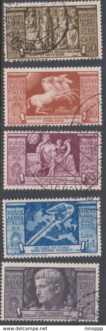 Italy PA 106-110 1937 Bimillenary Birth Of Augustus Air Mail, Used - Used