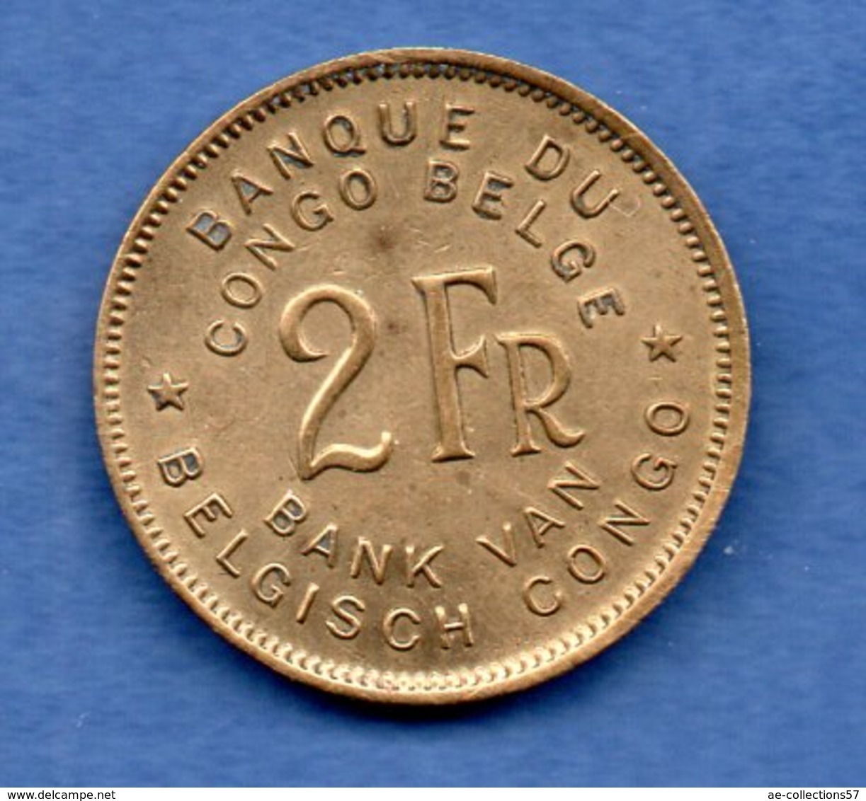 Congo- Belge   - 2 Francs 1946  - Km # 26 -  état TTB - 1945-1951: Regency