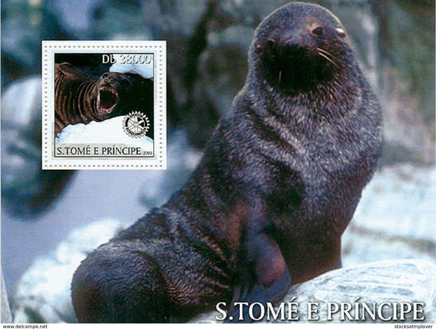 Sao Tome 2003 Fauna Seals & Lions-Rotary - Sao Tome And Principe