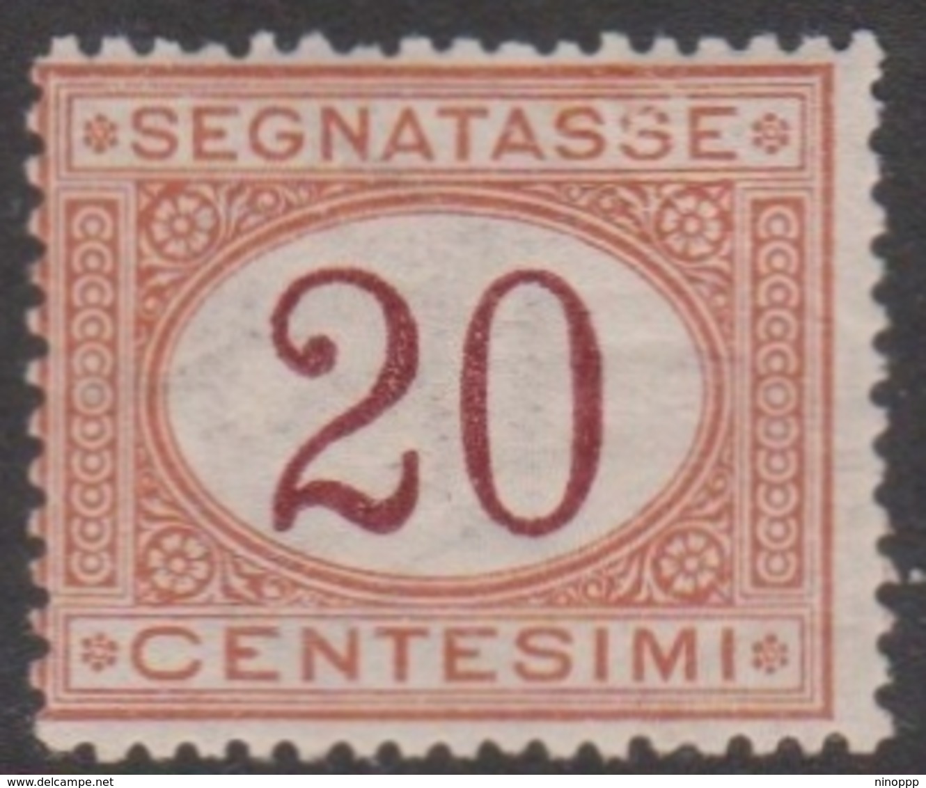 Italy PD 22  1890 Postage Due, 20c Orange And Carmine, Mint Hinged - Nuevos