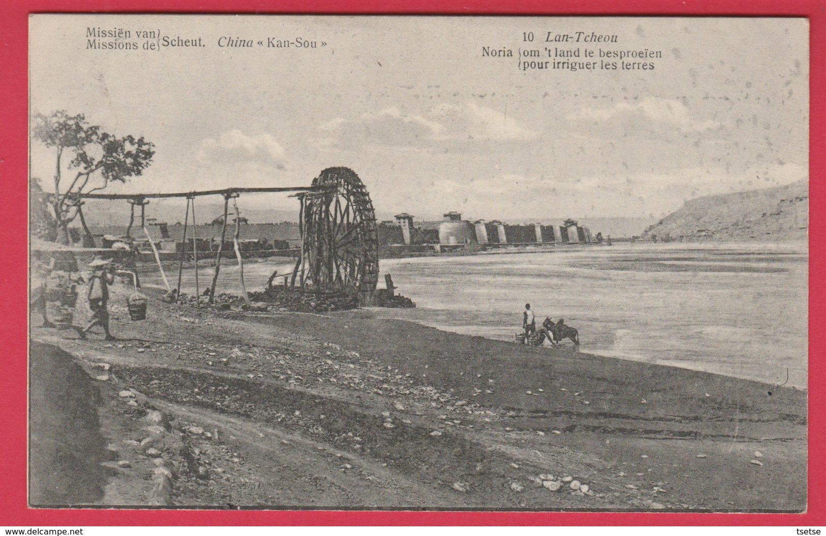 China / Chine - Mission De Scheut - Lan-Tcheou  ... Noria Pour Irriguer Les Terres - 1 ( See Always Reverse ) - Cina