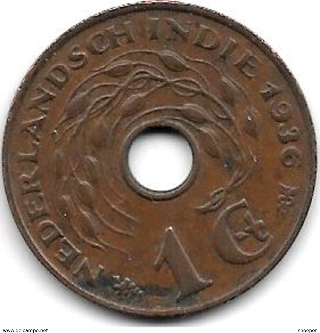 *INDONESIA Netherlands East India ,  1 Cent 1936  Km 317 Xf - Indes Néerlandaises