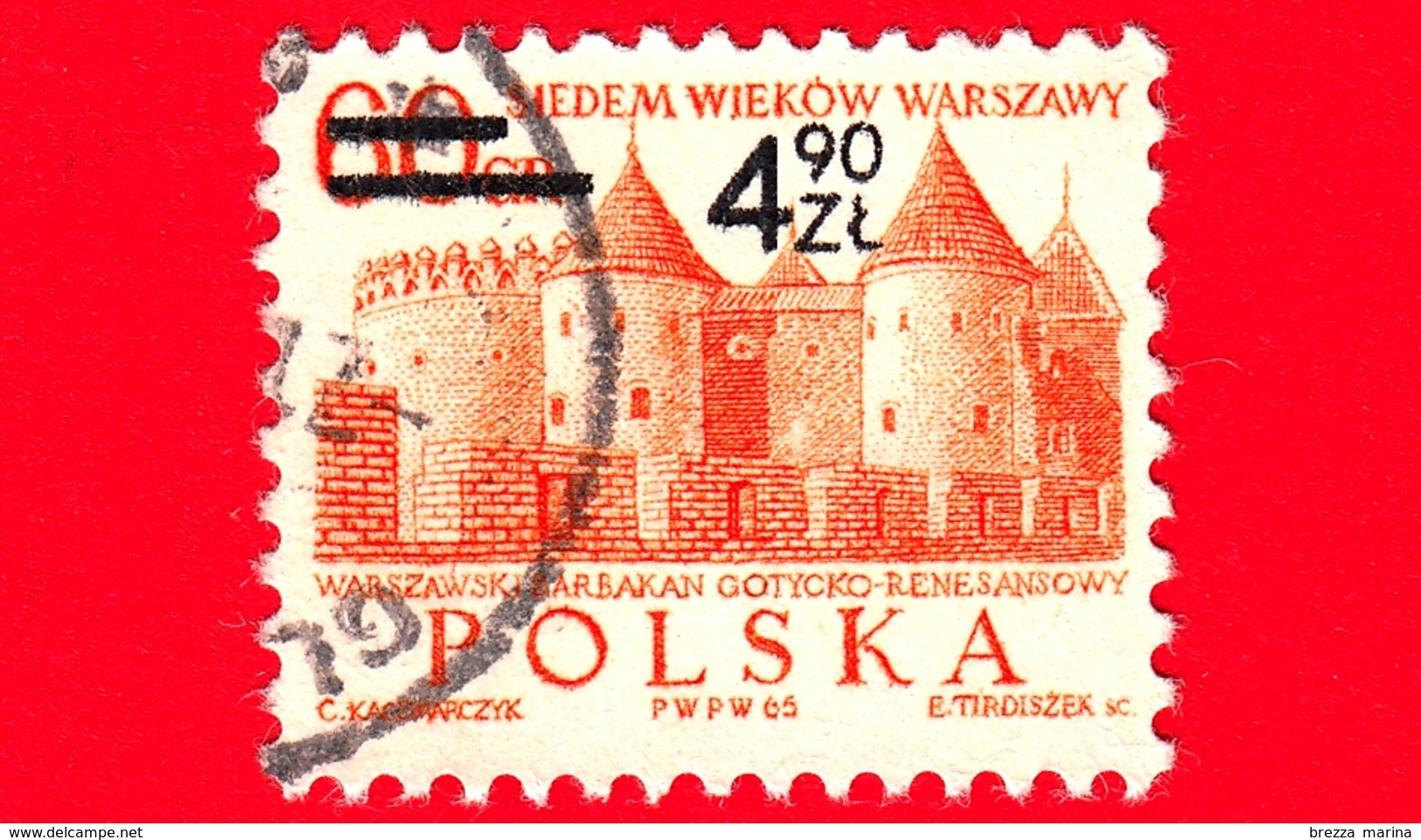 POLONIA - Usato - 1972 - USATO - 700 Anni Di Varsavia - Barbican, Castello Gotico-rinascimentale - 4.90 Su 60 Gr - Usati