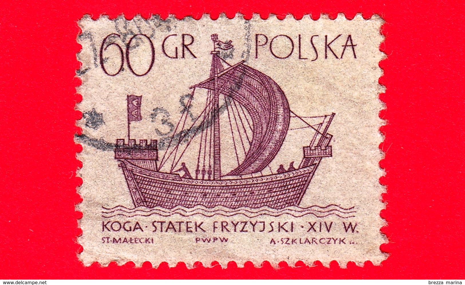 POLONIA - Usato - 1963 - Imbarcazione - Barche A Vela - Frisone "Kogge" - 60 - Usati