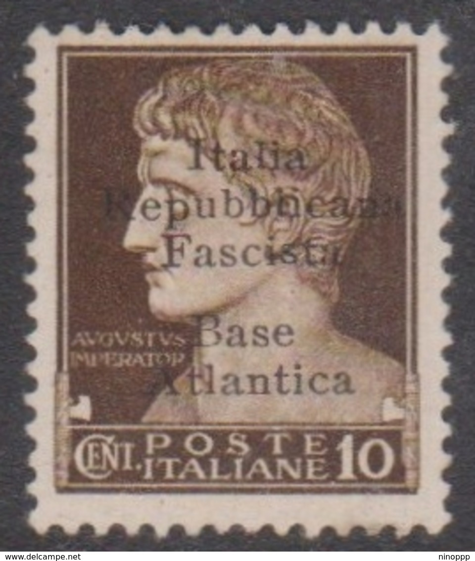 Italy-Italian Social Republic 1943 Overprinted Base Atlantica S 6, Mint Never Hinged - Local And Autonomous Issues