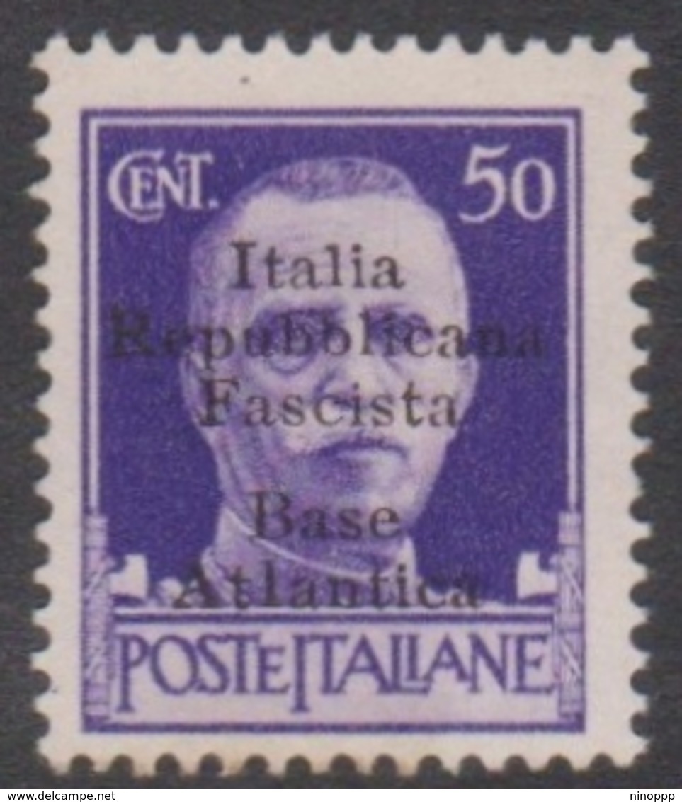 Italy-Italian Social Republic 1944 Overprinted Base Atlantica S 29, 50c Violet, Mint Hinged - Emissions Locales/autonomes