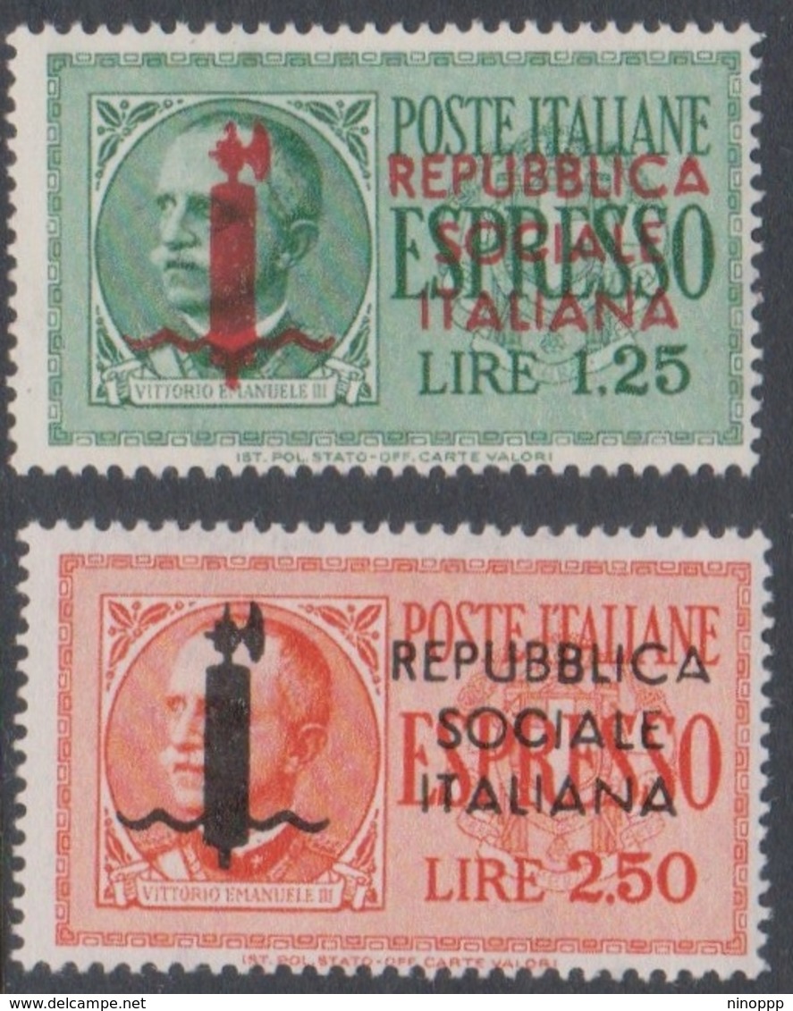 Italy-Italian Social Republic E 21-22 1944 Special Delivery, Mint Hinged - Mint/hinged