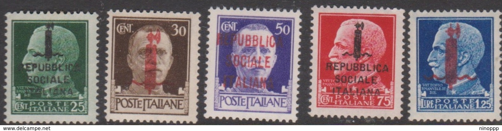 Italy-Italian Social Republic S 490-495 1944 Overprinted, Mint Never Hinged - Mint/hinged