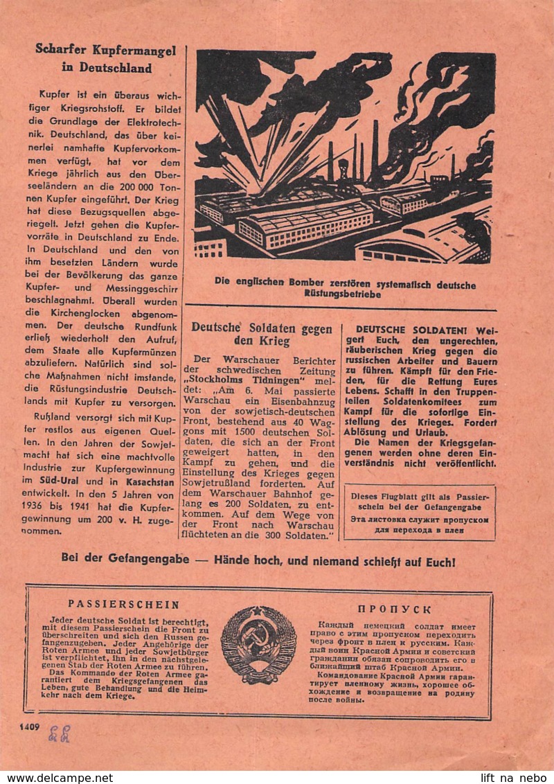 WWII WW2 Flugblatt Leaflet Soviet Propaganda Against Germany "Was Geht In Deutschland Vor?"Mai 1942 Nr. 155  CODE 1409 - 1939-45
