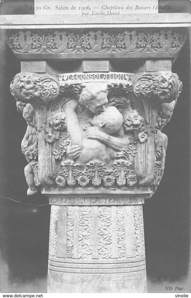 PIE-FO.fo -19-6092 :  SALON DE PARIS 1906. CHAPITEAU DES BAISERS PAR EMILE DERRE. - Sculptures