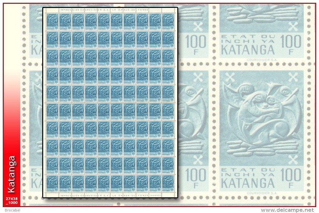 Katanga 0065 - 100F  Feuille / Sheet De 100 - Katanga