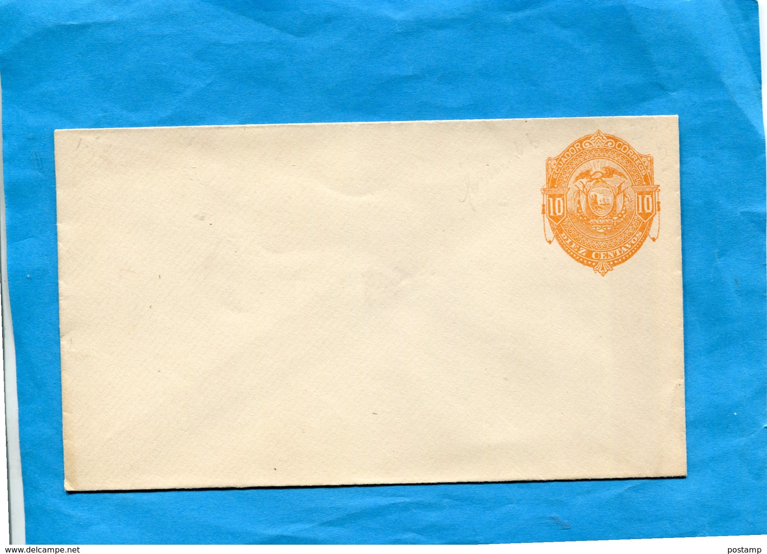 EQUATEUR- Enveloppe Crème-neuve- Entier Postal Stationnery- 1895-10c Rouge--armoiries - Equateur